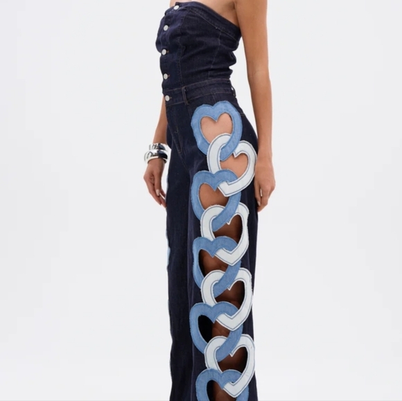 Akira HEART EYES FOR YOU DENIM JUMPSUIT - Picture 4 of 16